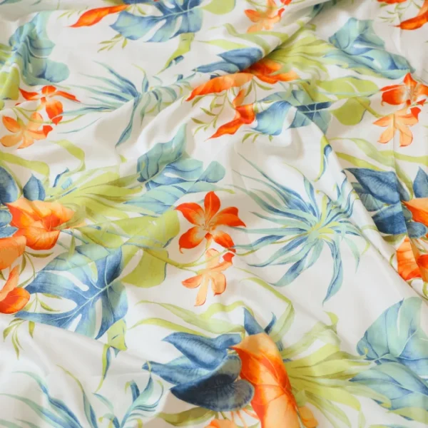 Premium Cotton Digital Print Bedsheet Set Tropical Floral Design - Image 4