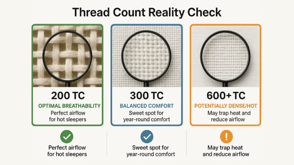How to Choose the Perfect Bedsheet Set: Thread Count, Fabric and Design Guide 2 Thread Count Reality Check Infographic