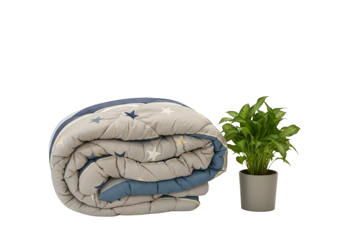 Blue Star Striped Heavy Winter Quilt King Size 4.5KG Rajai By Vardhman Mills 2 Blue star striped heavy winter quilt rajai king size 4.5kg featuring playful scattered star pattern handcrafted by Vardhman Mills