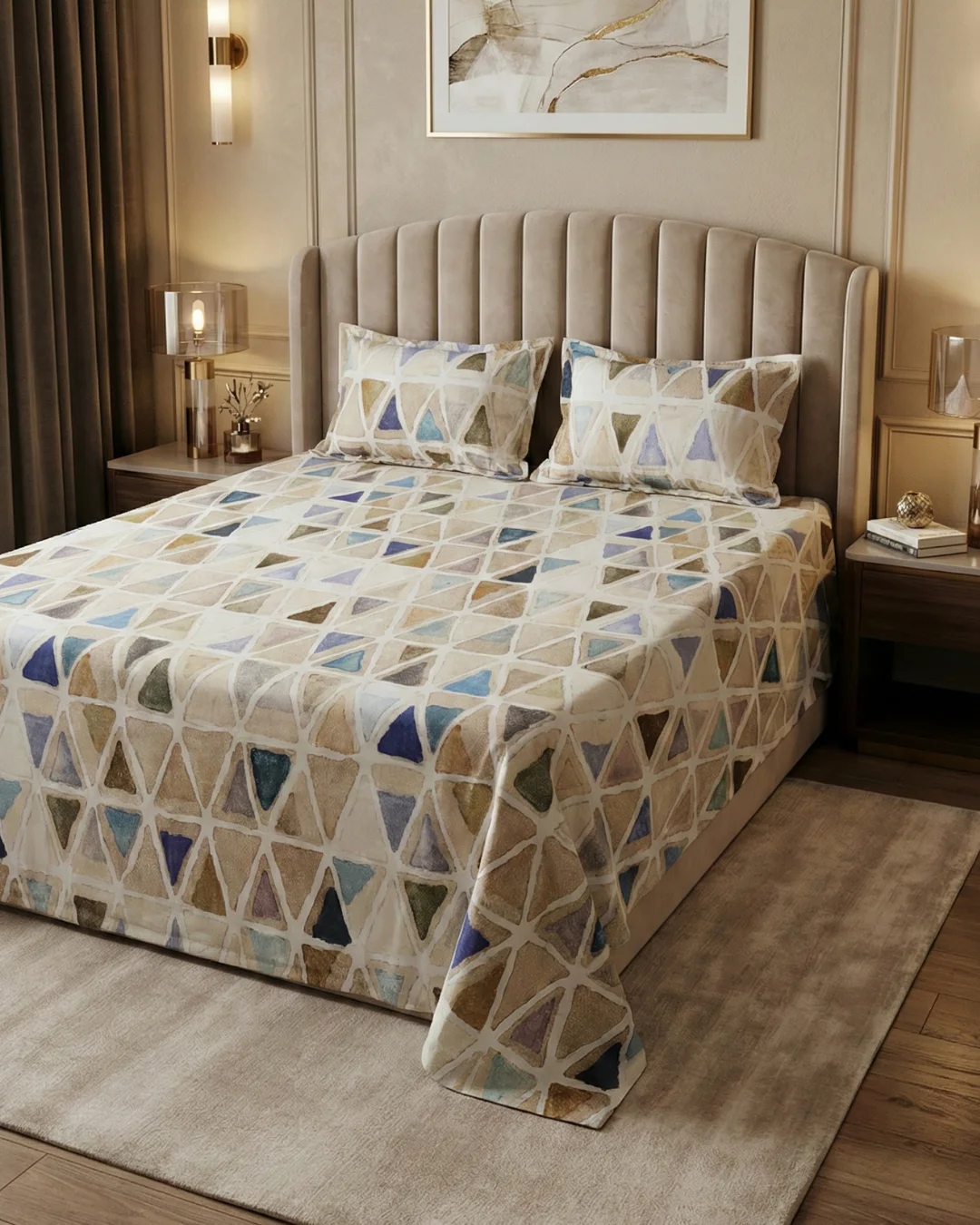 digital-print-bedsheet-cotton-triangle-mosaic