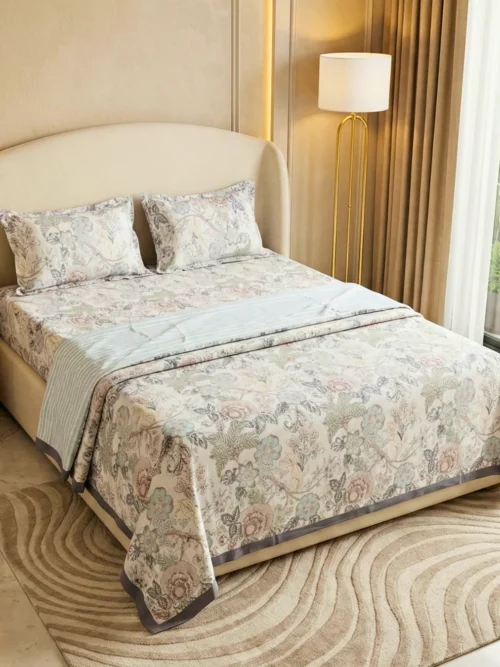 Heritage Paisley dohar for summer on double bed – 100% cotton 3-layer reversible dohar by Vardhman Mills