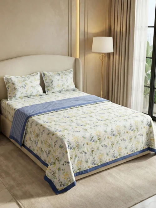 Ultimate Cotton Dohar Buying Guide 2026: How to Choose the Right One 10 Wildflower AC dohar on double bed – 100% cotton 3-layer reversible dohar by Vardhman Mills